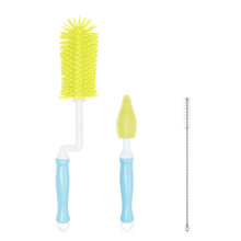 Bottle Brush Set with 360 Rotating Design, Silicone, Portable & Reusable – Compatible with Straws, Baby Bottles & Nipples