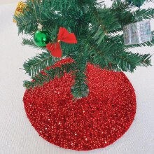 Glitter Sequins Christmas Tree Skirt – Traditional Holiday Sparkle Mat Decoration for Xmas, Winter & New Year Party