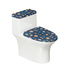 Toilet Lid Cover Stretch Polyester Fabric 2 Pieces