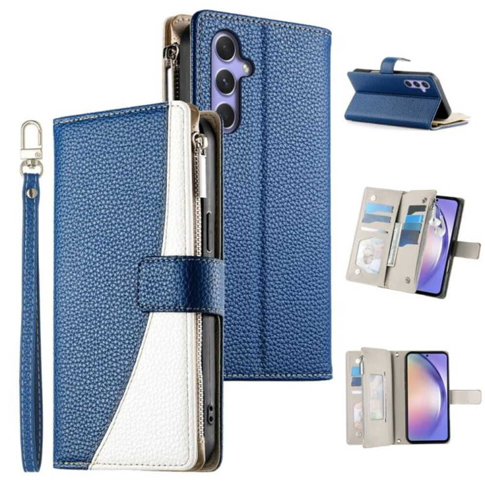 Samsung Galaxy A54 5G Pu Leather Flip Wallet Case Dark/Blue 9122141637417