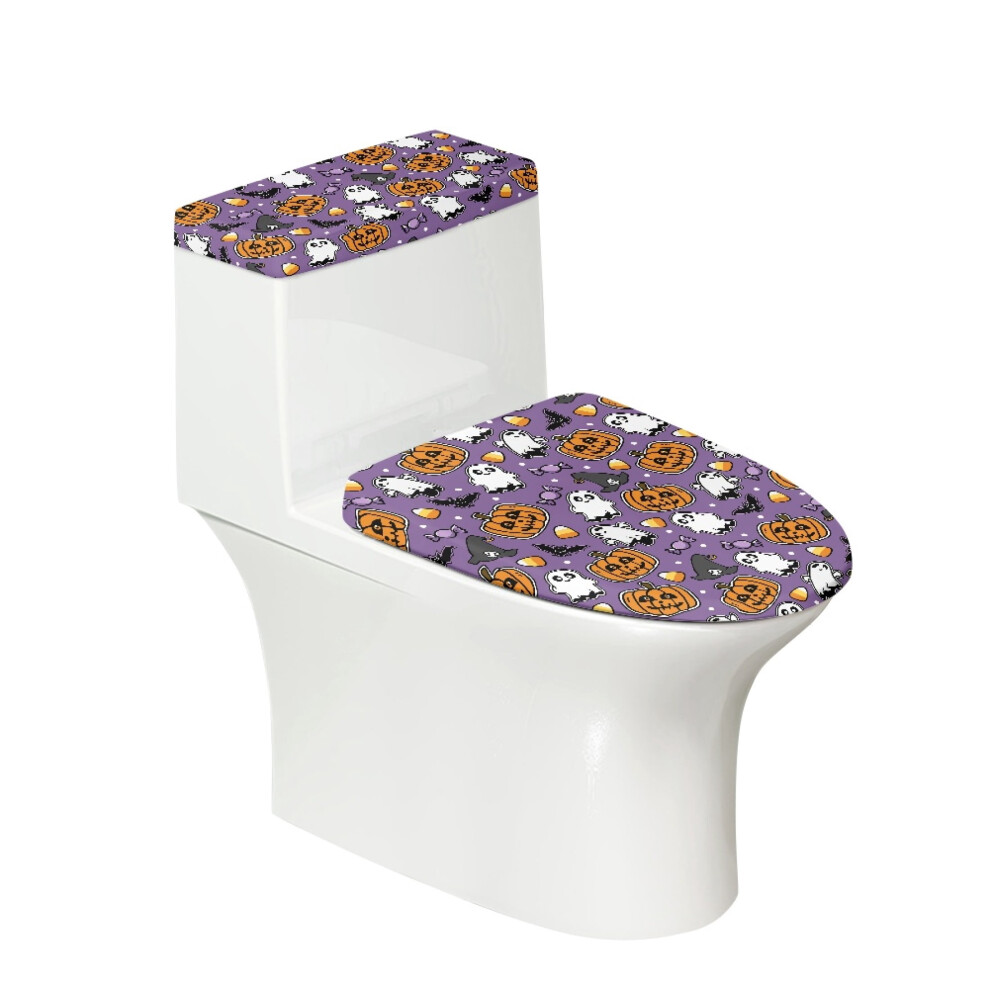 Ghost Pumpkin Toilet Lid Cover Set Polyester Dustproof 974856066551