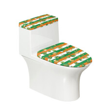 Ensemble de 2 housses de siège de toilette extensibles avec drapeau irlandais et trèfle, pour salle de bain et maison.