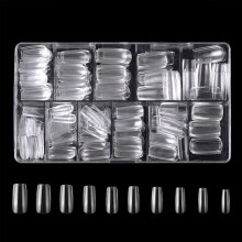 500 stuks transparante, dekkende nageltips, kunstnagels, plaknagels