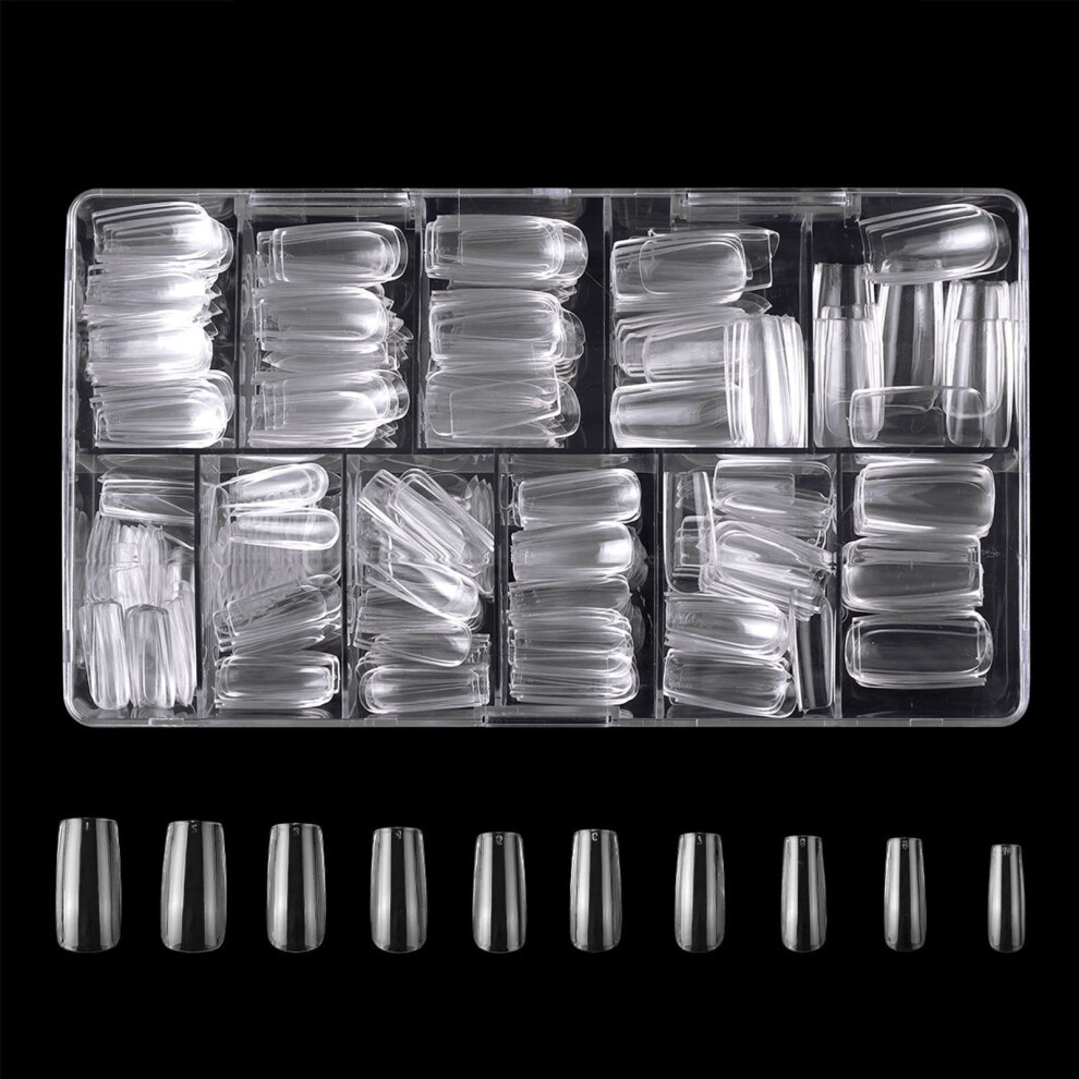500Pcs Clear Full Cover Nail Tips Fake Nails Press On Nails Artificial Nails