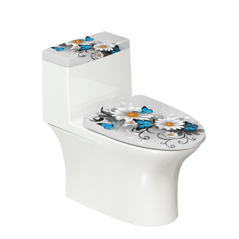 Butterfly Daisy Print Toilet Lid Cover 15-21 Inch 913211551912