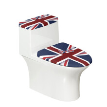 Couvercle de siège de toilette à l'effigie du drapeau britannique (2 pièces) avec bord élastique, pour salles de bains modernes. Couvercle souple