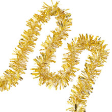 6.5 FT Yellow Christmas Tinsel Garland for Tree, Stairs & Railing – Outdoor Compatible