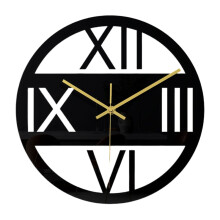 12Inch Acrylic Round Wall Clock Silent Non-Ticking Decorative for Home Black CC311