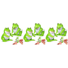 6Stk Leuchtgrüne Frosch Wind-Up Spielzeuge Aus ABS Für Kinder Deko