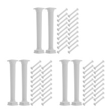 60Pcs White Plastic Roman Pillars Mini Sculptures for Dollhouse Decor