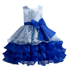 Ruffle Tiered Tutu Gown for Girls 3-10T – Sleeveless Lace Princess Dress with Big Bowknot, Compatible with Wedding/Birthday/Christmas