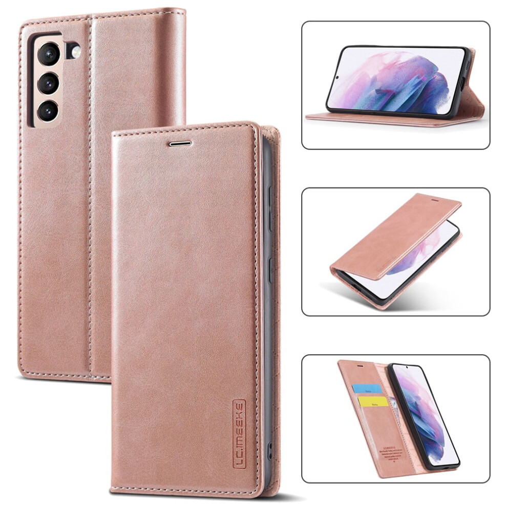 Lc.imeeke Leather Flip Wallet Case For Compatible With Samsung Galaxy S21 Fe 5G Â Magnetic Closure, Card Holder, Shockproof, Kickstand 9353595639485