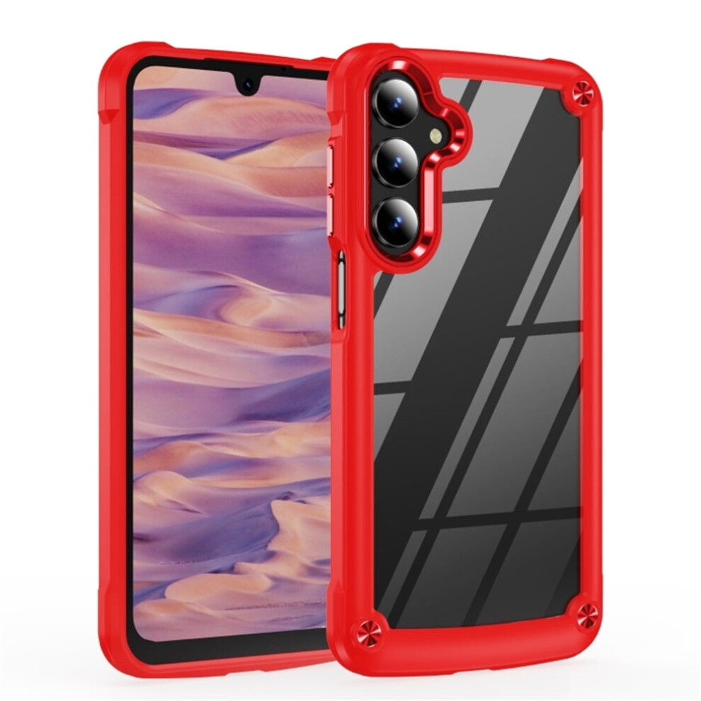 Samsung Galaxy A16 5G (6.7") Case Â Shock-Absorbing Airbag, Electroplated Lens Protection, Hard Clear Back, Red 9353595639973