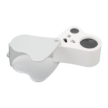 Microscope portatif à double lentille 30X/60X avec LED, en ABS et alliage d'aluminium, 89g