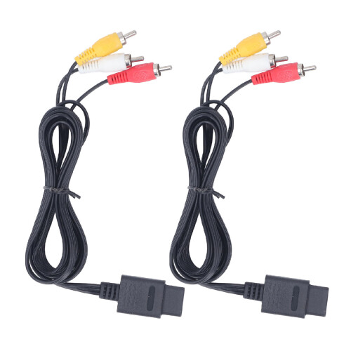 RCA Input Support Audio Video AV Cable Color Coded Connectors Quick Easy Install Super Nintendo SNES Compatible GameCube Compatible Composite Video