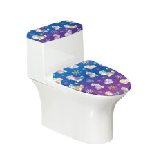 Ensemble de 2 housses de siège de toilette Snowy Cat Parade Fashion, compatibles avec toutes les formes de toilettes, en polyester doux et
