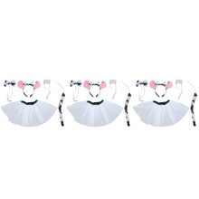 3Sets Halloween Kuh Kostüm Set Tierohren Haarband Cosplay