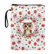 Capa para Bíblia com Alça, Estampa de Coruja e Rosa, Lavável, em Poliéster, Reutilizável, para Oração e Estudo, Ideal para Presentear Amigos e
