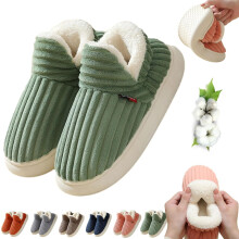 Slipper Booties | Plush Warm Indoor Outdoor Shoes with Fleece Lining, Memory Foam & Anti-Slip Sole