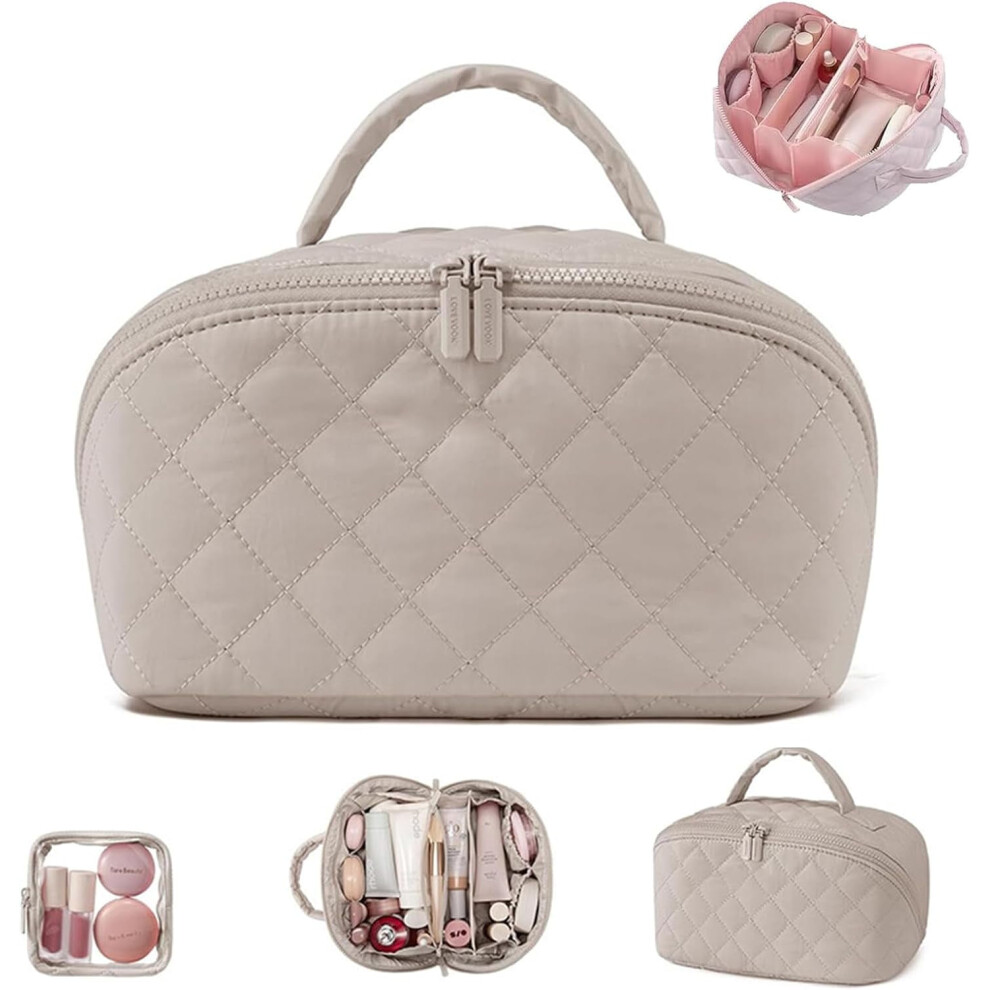 Travel Makeup Bag for Women â Large Capacity, Brush