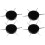 4Pièces Kit Outils Noir Dotting Art Nail Acier 4