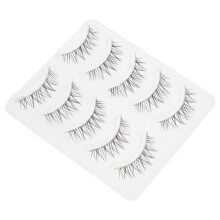 Pretyzoom 5 Pairs Natural Eyelash Strips in Black for Personal Use and Salon Application