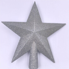 Sparkling Star Tree Topper, 8 inch Gold Glitter Christmas Star, Lightweight Miniature Decoration for Small Table Top and Desk Top Holiday Trees