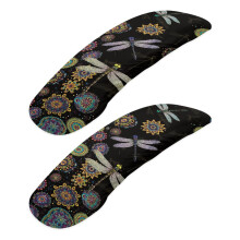 Dragonfly Print Armrest Covers, Mandala Flower Pattern, 2 pcs, Stretchable for Office & Gaming Chairs, Compatible with Most Chairs