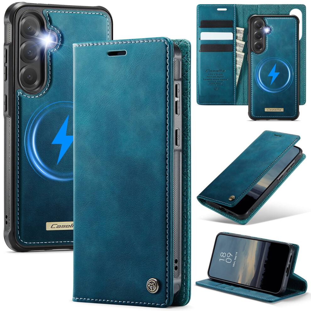 Caseme Wallet Case For Samsung Galaxy S23 Fe Magsafe Blue 975221386625