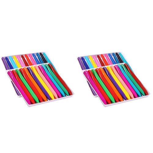2Sets Assorted Color Wax Pencil Triangular Crayons Kids Washable 2
