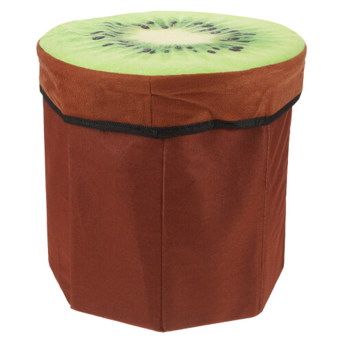 Brown Fruit Ottoman Folding Chair Storage Box Seat
