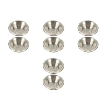 8Pcs Multi-Function Silver Sauce Cups Stainless Steel Condiment Bowls