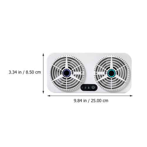 2Pcs USB Car Ventilation Fan ABS White Auto Exhaust Cooling Fan 1