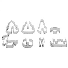 Creații festive, forme de fondant pentru copt combinate cu forme de biscuiți cu tematică de Crăciun din oțel inoxidabil durabil pentru o