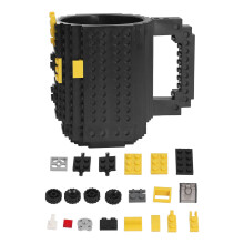 Tasses à café originales en plastique sans BPA, avec blocs de construction intégrés sur les côtés pour un design unique. Tasse créative et