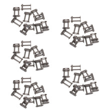 50Pcs Dark Grey Steel Double Rows Chain Joint Link for Industrial Use