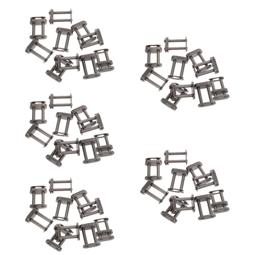 50Pcs Dark Grey Steel Double Rows Chain Joint Link for Industrial Use