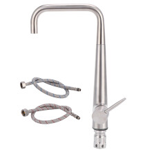 Minimalist Luxury Kitchen Faucet with Stainless Steel Build, Space-saving Sink Basin Faucet for Easy Installation in Indoor/Outdoor Wash Basins, Bar