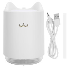 Stille en continue verneveling, ultrasone luchtbevochtiger met koele mist voor een optimale hydratatie van de huid, schattig mini-katvormig ontwerp,