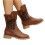 Γυναικείες μπότες Willtoo Vintage Rivet Cowboy, αντιολισθητικές μπότες με κορδόνια στο πλάι 2