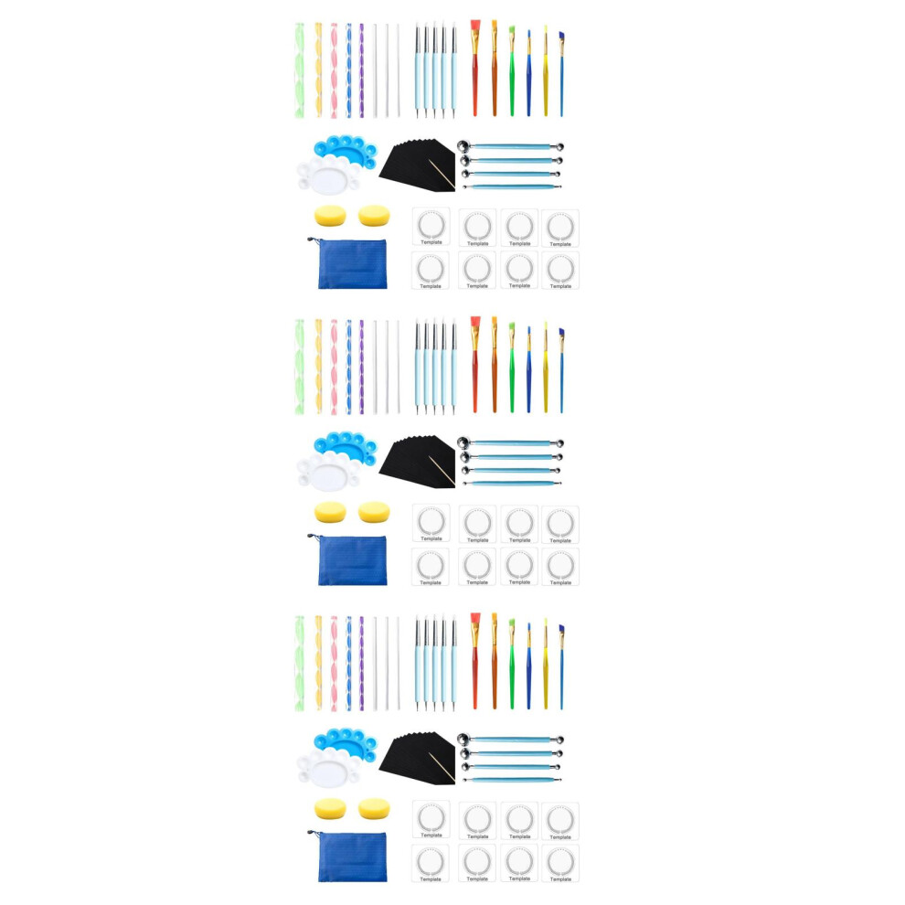 Artibetter 3Sets Mandala Dotting Pen Set Assorted Color For Nail Art And Craft