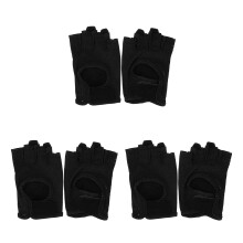 3Pairs Black Mountain Bike Gloves Shock-Absorbent Bicycling Mitten