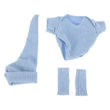 1Set Puppenbekleidung Set Polyester Hellblau Für Kinder Rollenspiel