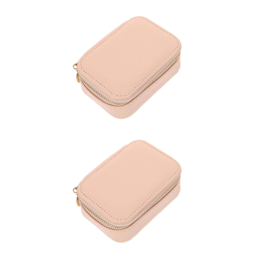 Aboofan Pink 2Pcs Travel Makeup Bag Durable Cosmetics Storage Pouch Organizer
