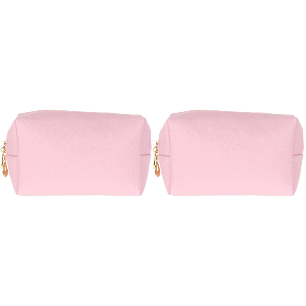 Solustre Pink 2Pcs Travel Cosmetic Storage Pouches Lightweight Makeup Bags