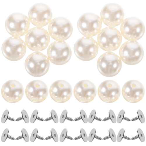 50 Pcs Flat Back Pearls For Crafting Buttons Miss