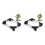 2Pcs Movable Flower Pot Base Tray Heavy Duty Black Plastic with Wheels 1