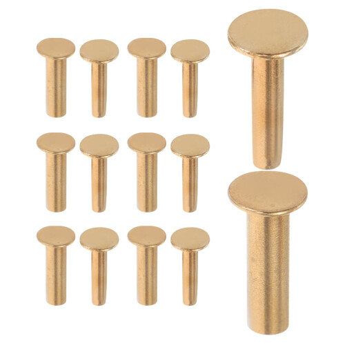 14Pairs Copper Handle Pins Golden Rivets for Kitchen Cutlery Fix