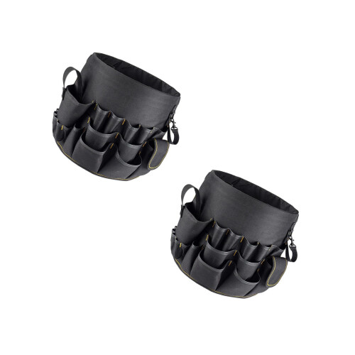 2Pcs Portable Tool Bag Black Oxford Cloth Tool Pouch Holder for Tools