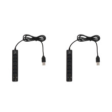 2Pcs ABS Multi-Port Usb2.0 Hub Laptop Computer Data Splitter